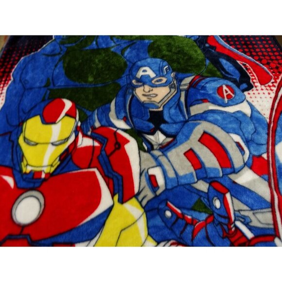 Marvel Avengers Blanket Throw Soft Plush Kids Thor Hulk Ironman Captain America - Picture 2 of 7